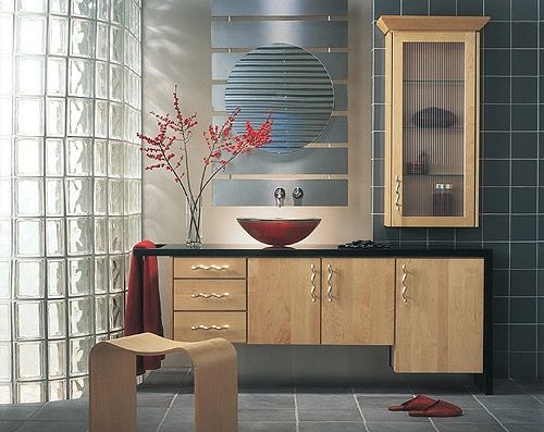 Luxury bathroom remodel with spa vanity